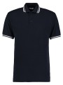 KUSTOM KIT Classic Fit Tipped Collar Polo bleu marine/blanc personnalisable