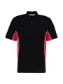 KUSTOM KIT Classic Fit Track Polo noir/rouge/blanc personnalisable