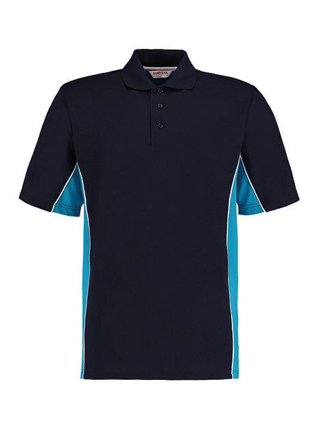KUSTOM KIT Classic Fit Track Polo NAVY/TURQUOISE/WHITE personnalisable
