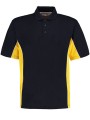 KUSTOM KIT Classic Fit Track Polo NAVY/MID YELLOW/WHITE personnalisable