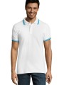 Polos à personnaliser SOL'S Pasadena Men blanc/aqua