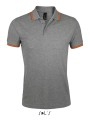Polos à personnaliser SOL'S Pasadena Men gris chiné/orange