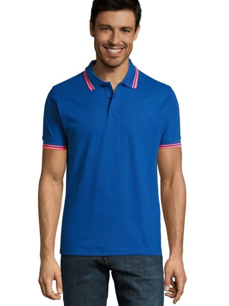 Polos à personnaliser SOL'S Pasadena Men royal blue/neon coral