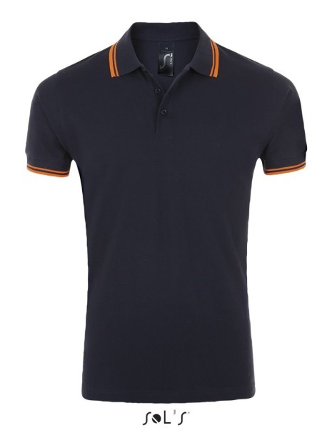 Polos à personnaliser SOL'S Pasadena Men french navy/neon orange