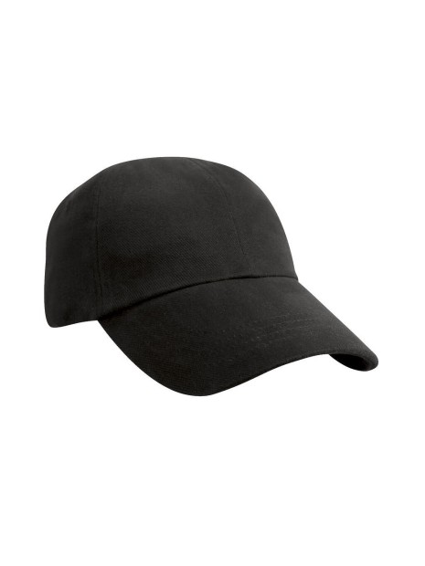 RESULT Flat Brushed-Cotton-Cap noir personnalisable