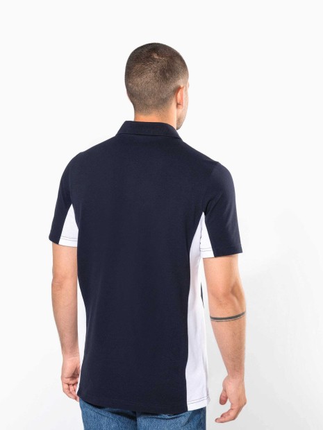 Polos à personnaliser KARIBAN Polo piqué manches courtes bicolore homme 