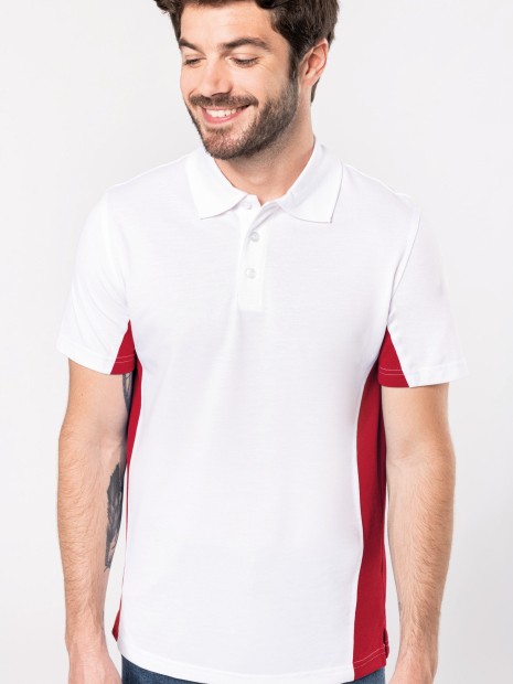 Polos à personnaliser KARIBAN Polo piqué manches courtes bicolore homme 