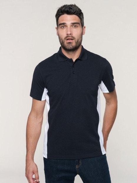 Polos à personnaliser KARIBAN Polo piqué manches courtes bicolore homme 