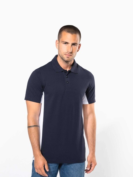 Polos à personnaliser KARIBAN Polo piqué manches courtes bicolore homme 