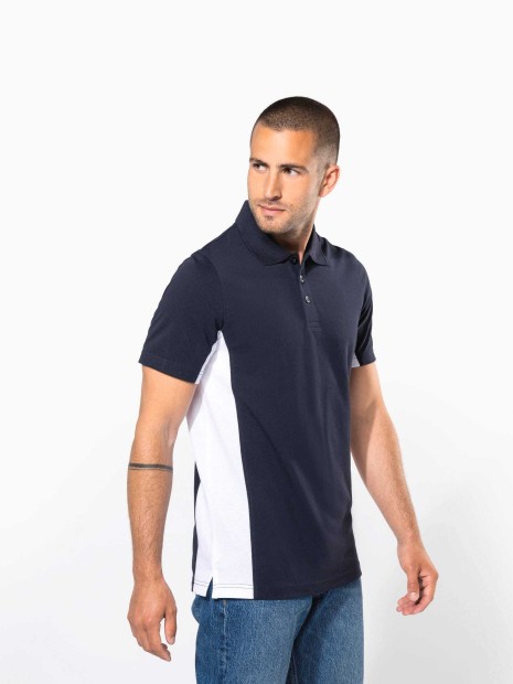 Polos à personnaliser KARIBAN Polo piqué manches courtes bicolore homme 