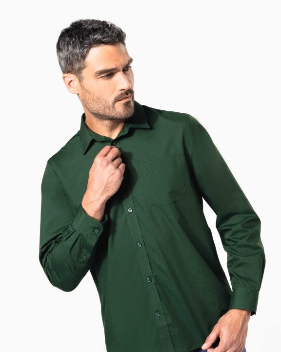 KARIBAN Popeline-Hemd Baumwollpolyester pflegeleicht für Herren Hemd personalisierbar