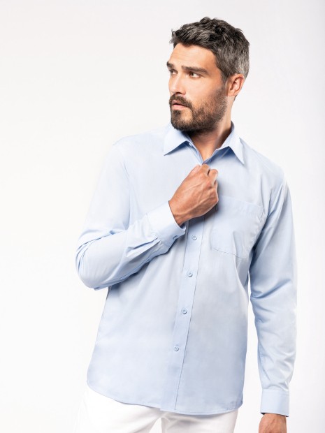 Chemises à personnaliser KARIBAN Chemise popeline polycoton entretien facile homme 