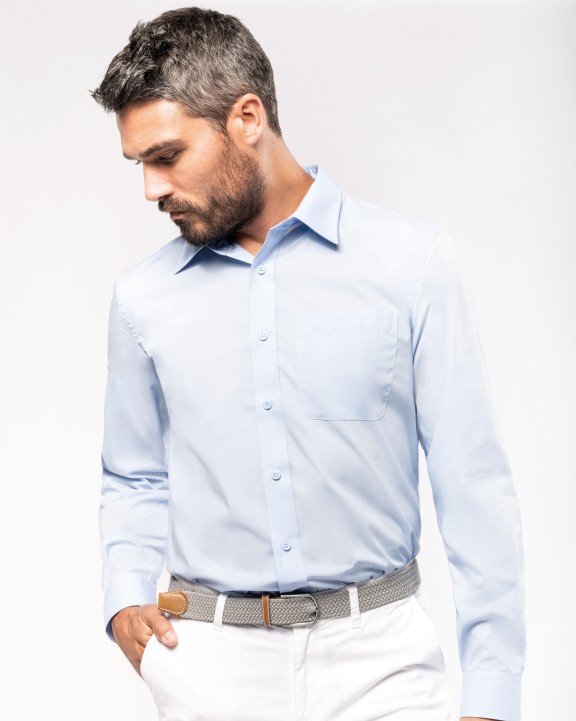 Chemise personnalisable KARIBAN Chemise popeline polycoton entretien facile homme
