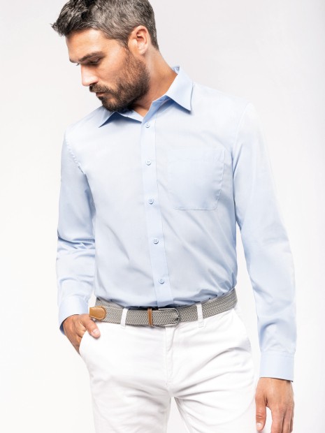 Chemises à personnaliser KARIBAN Chemise popeline polycoton entretien facile homme 