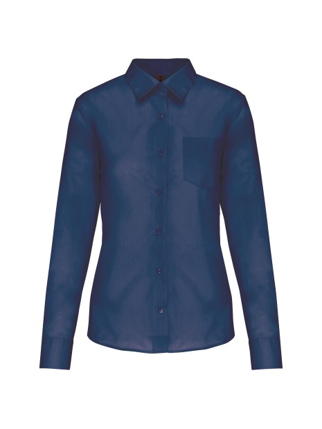 KARIBAN Chemise popeline polycoton entretien facile femme deep blue personnalisable