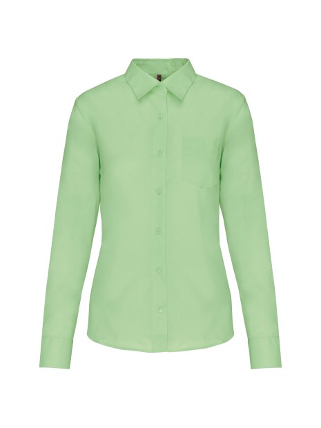 KARIBAN Chemise popeline polycoton entretien facile femme pistachio green personnalisable