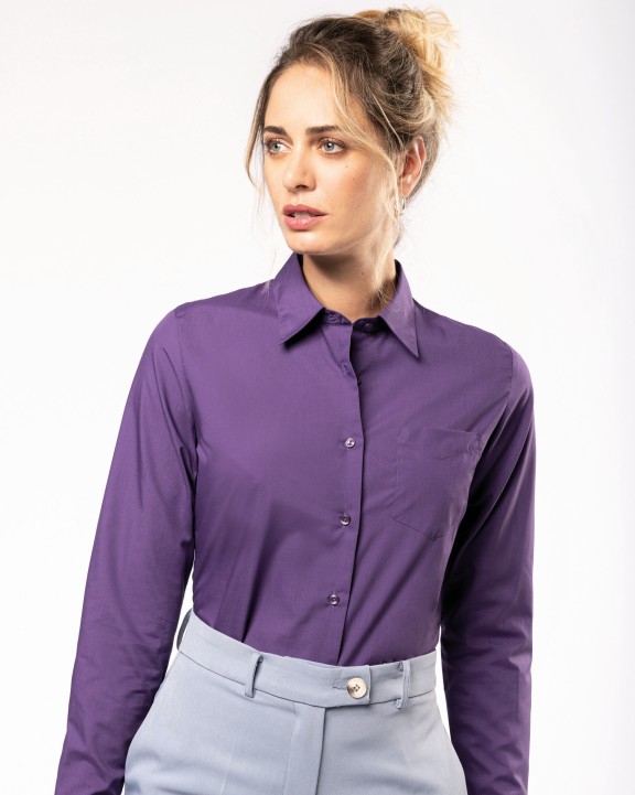 KARIBAN Popeline-Hemd Baumwollpolyester pflegeleicht für Damen Hemd personalisierbar