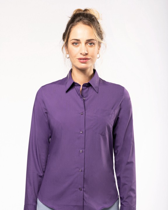 KARIBAN Popeline-Hemd Baumwollpolyester pflegeleicht für Damen Hemd personalisierbar