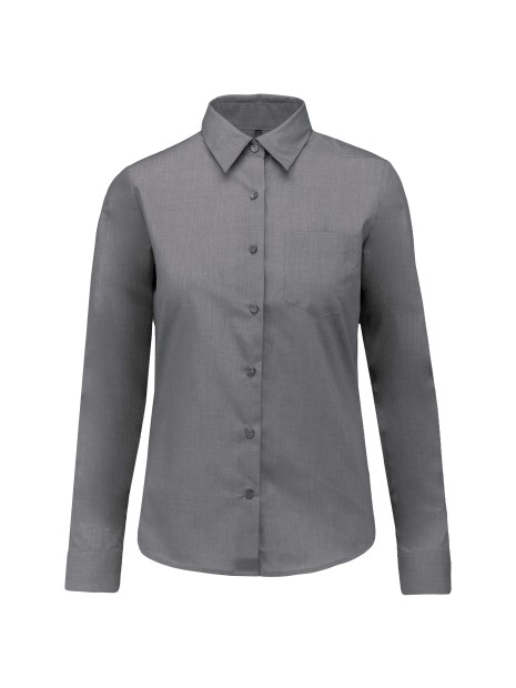 KARIBAN Chemise popeline polycoton entretien facile femme marl storm grey personnalisable