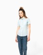 KARIBAN Popeline-Kurzarmhemd Baumwollpolyester pflegeleicht für Damen Hemd personalisierbar
