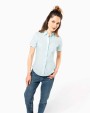 KARIBAN Popeline-Kurzarmhemd Baumwollpolyester pflegeleicht für Damen Hemd personalisierbar