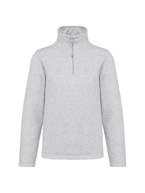 KARIBAN Enzo > Micropolaire col zippé homme ash heather personnalisable
