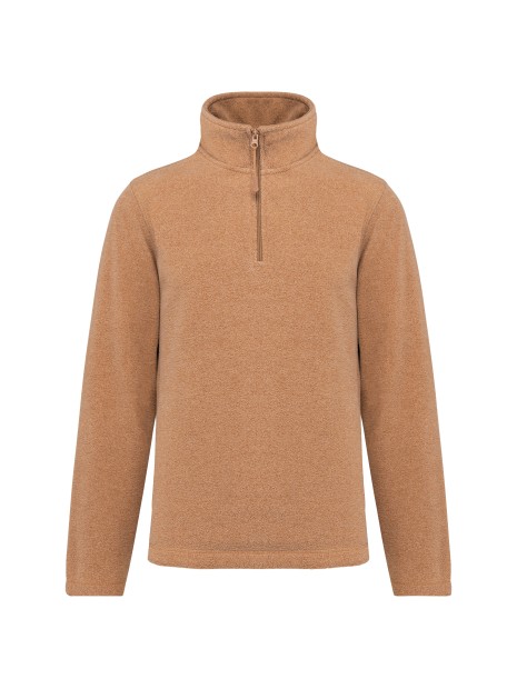 KARIBAN Enzo > Micropolaire col zippé homme camel heather personnalisable