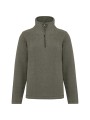 KARIBAN Enzo > Micropolaire col zippé homme green marble heather personnalisable