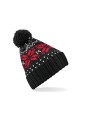 BEECHFIELD Bonnet Snowstar® jacquard noir/rouge classique/blanc personnalisable