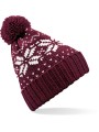 BEECHFIELD Bonnet Snowstar® jacquard BURGUNDY/WHITE personnalisable