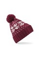BEECHFIELD Bonnet Snowstar® jacquard BURGUNDY/WHITE personnalisable
