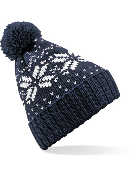 BEECHFIELD Bonnet Snowstar® jacquard french marine / blanc personnalisable