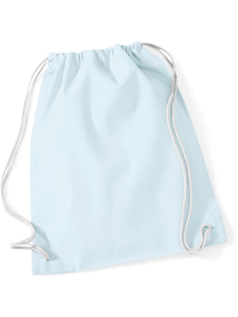 WESTFORDMILL Sac de Gym en coton bleu pastel/blanc personnalisable