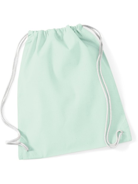 WESTFORDMILL Sac de Gym en coton pastel menthe/blanc personnalisable
