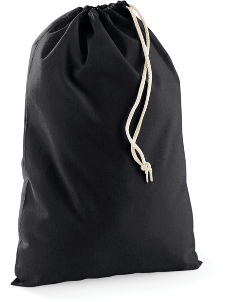 WESTFORDMILL Sac à cordelettes en coton noir personnalisable