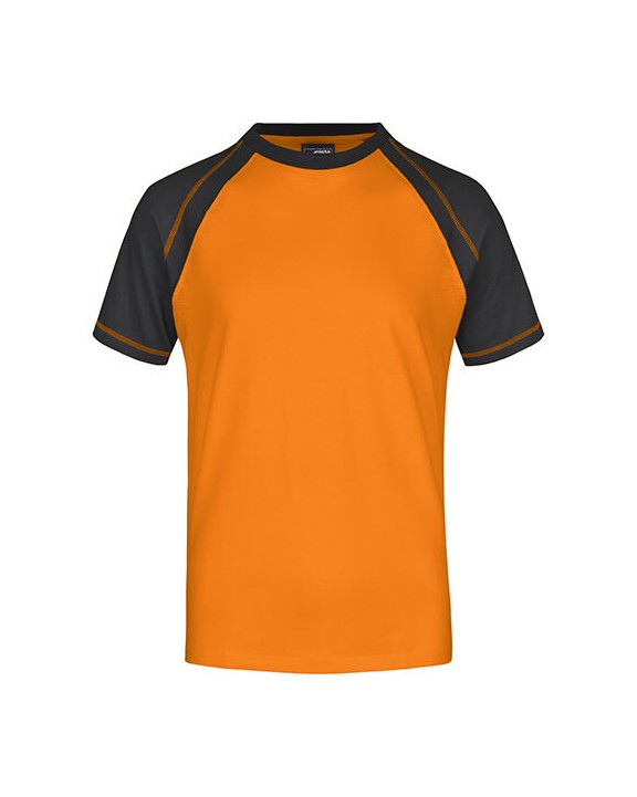 JAMES & NICHOLSON Tee-shirt bicolore homme T-Shirt personalisierbar