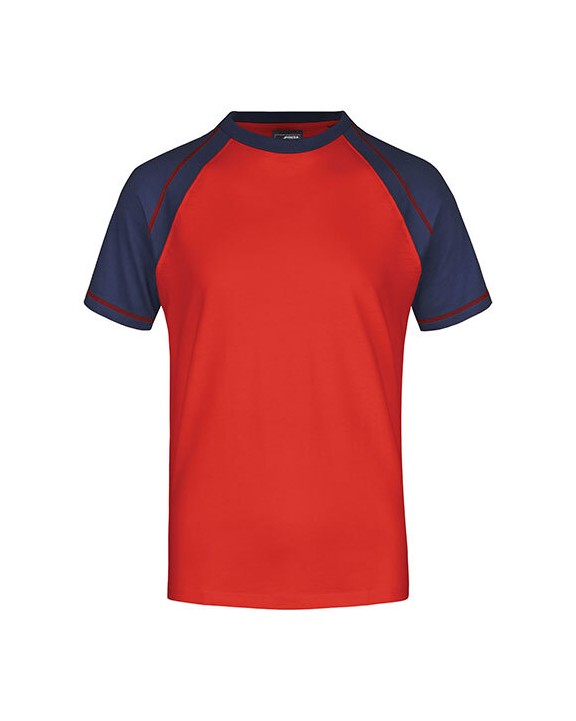 JAMES & NICHOLSON Tee-shirt bicolore homme T-Shirt personalisierbar