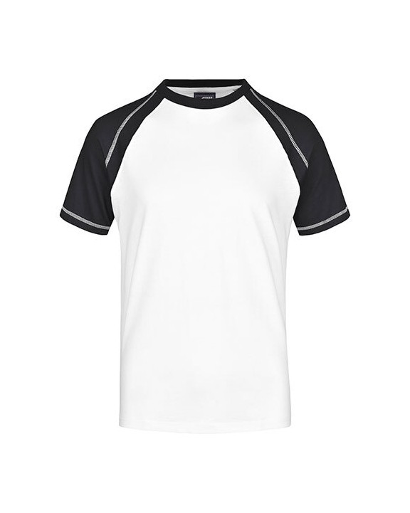 JAMES & NICHOLSON Tee-shirt bicolore homme T-Shirt personalisierbar
