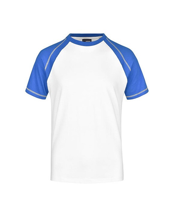 JAMES & NICHOLSON Tee-shirt bicolore homme T-Shirt personalisierbar