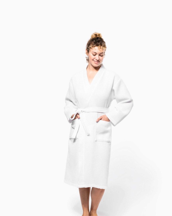 Produit éponge personnalisable KARIBAN Peignoir kimono nid d'abeille