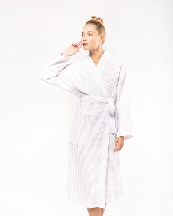 Produit éponge personnalisable KARIBAN Peignoir kimono nid d'abeille