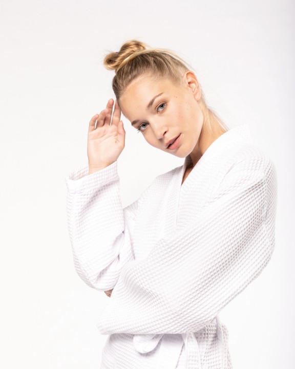 Produit éponge personnalisable KARIBAN Peignoir kimono nid d'abeille