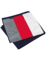 KARIBAN Drap de plage rayé gris/rouge/blanc/bleu marine personnalisable
