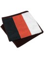 KARIBAN Drap de plage rayé noir/orange/blanc/chocolat personnalisable
