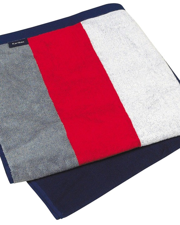 Produit éponge personnalisable KARIBAN Drap de plage rayé