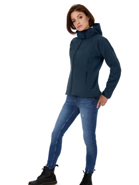 Softshells à personnaliser B&C Veste softshell capuche femme 