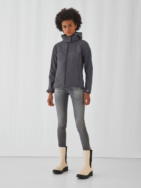 Softshells à personnaliser B&C Veste softshell capuche femme 