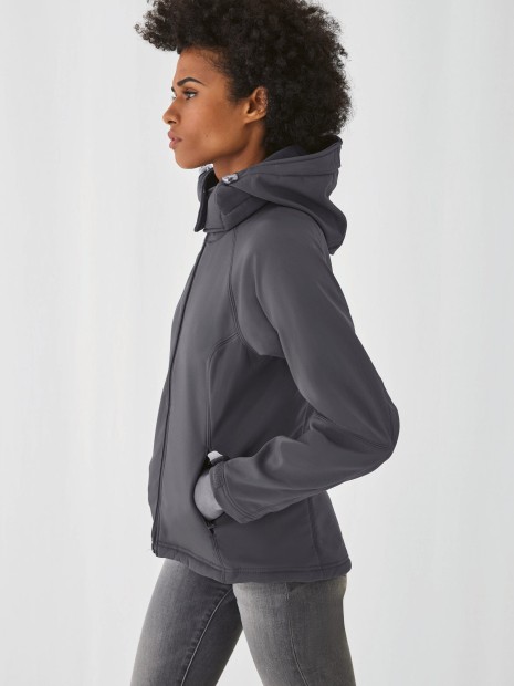 Softshells à personnaliser B&C Veste softshell capuche femme 