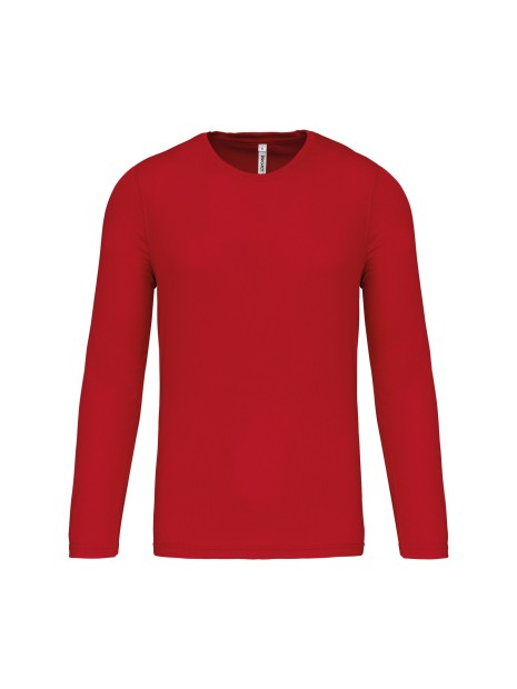 PROACT T-shirt de sport manches longues homme rouge personnalisable