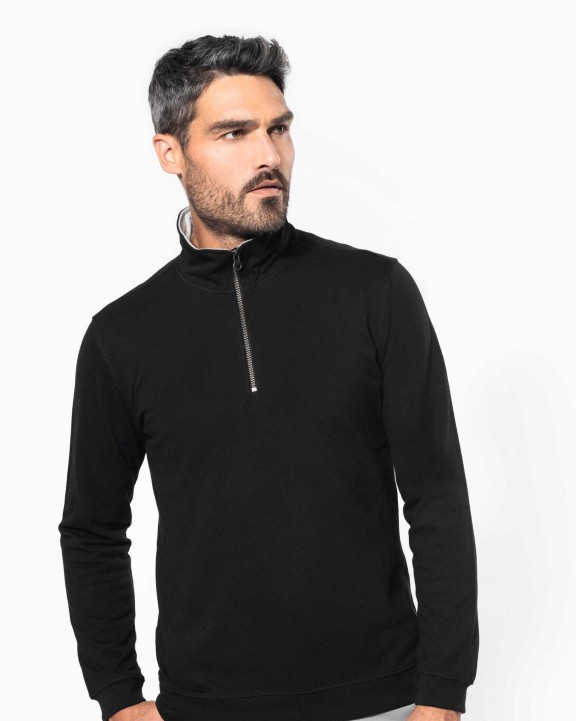 KARIBAN Trucker > Zip Neck Sweat-Shirt Sweatshirt personalisierbar